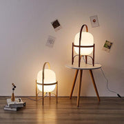 LED Japanese Style Simple Modern Wood & Glass Table Lamp-DWHOME