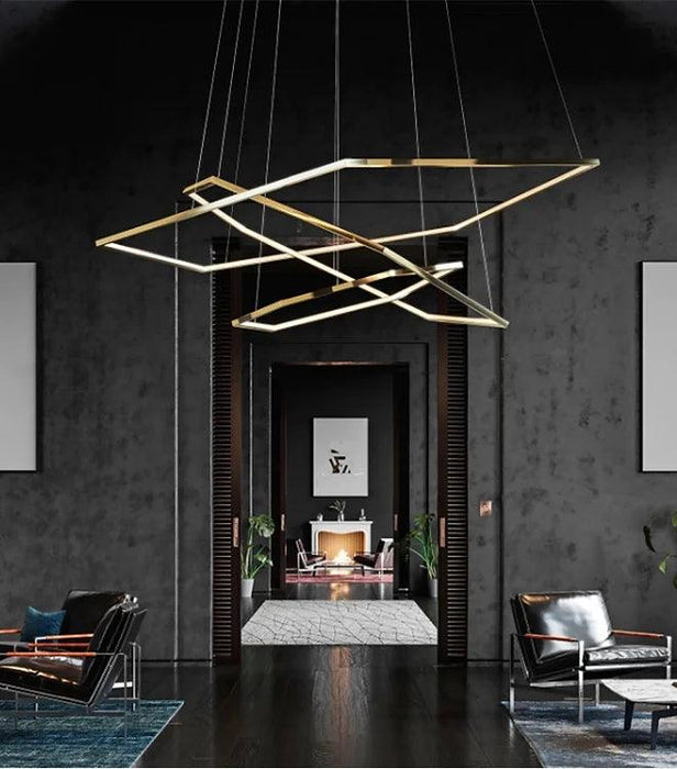 LED Simple Multi-layer Post-modern Decorative Pendant Light.