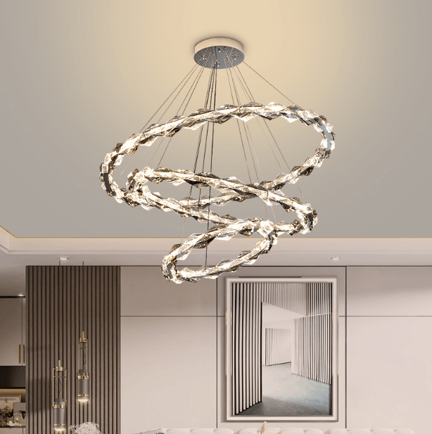 LED Luxury Style Modern Crystal Ring Pendant Light.