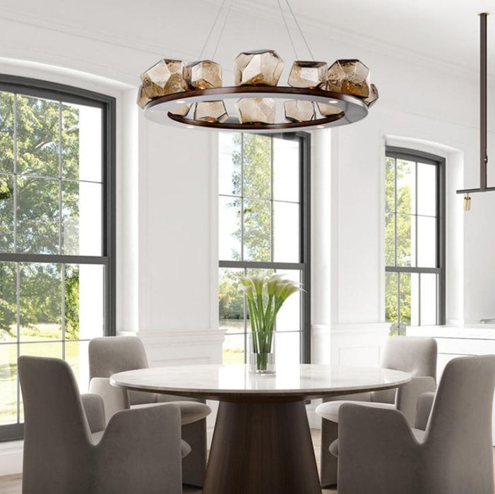 LED North European Modern Glass Round Pendant Light.