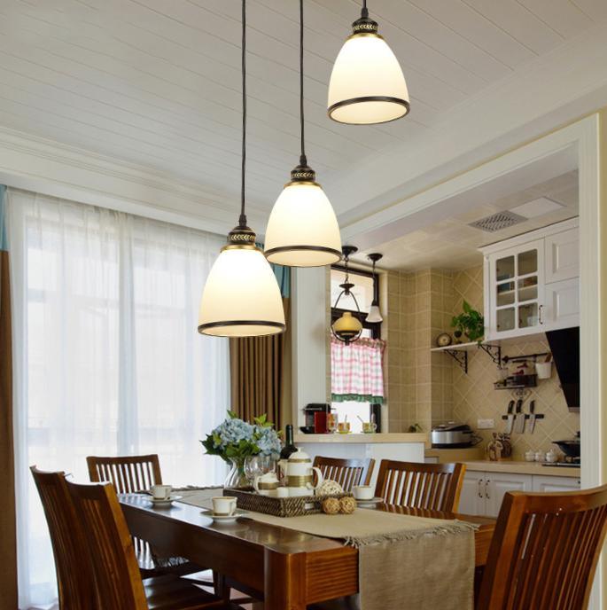 LED American Country Style 3-Light Design Retro Pendant Light.