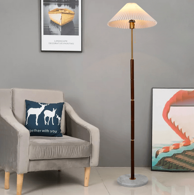 LED Simple Wood Design Modern Floor Lamp for Living Room.