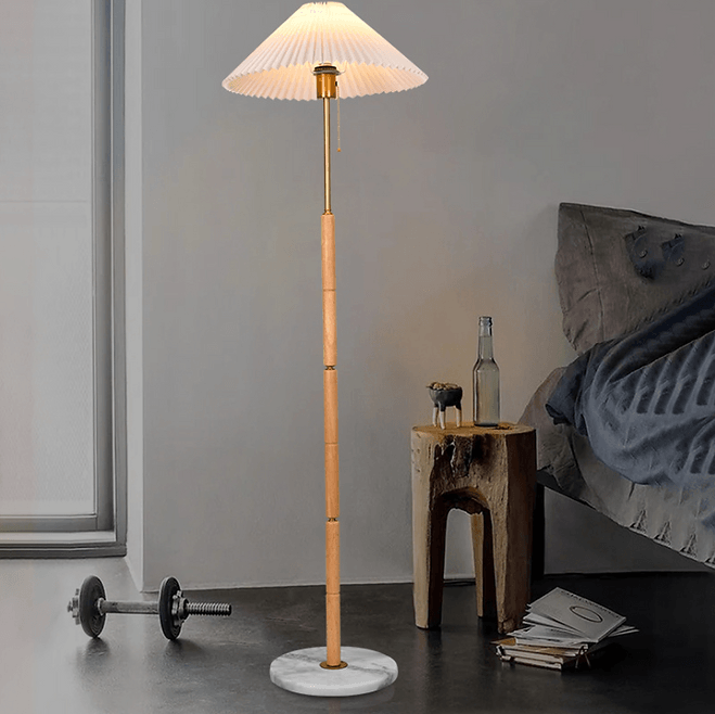 LED Simple Wood Design Modern Floor Lamp for Living Room.