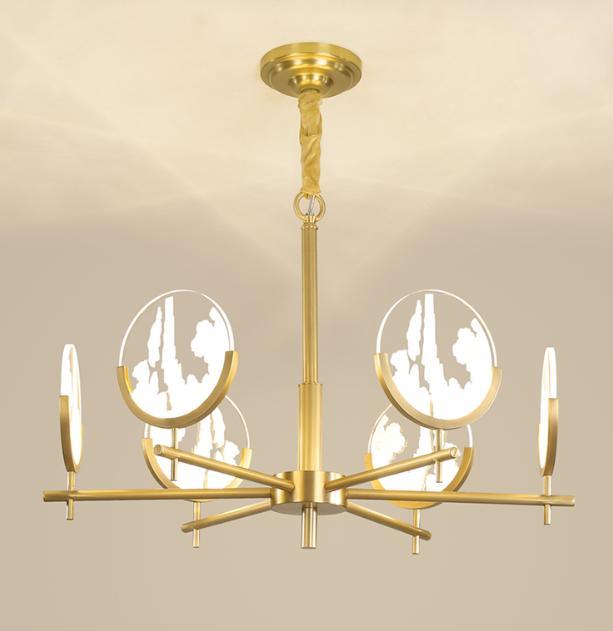 LED Chinese Style Brass Pendant Light.