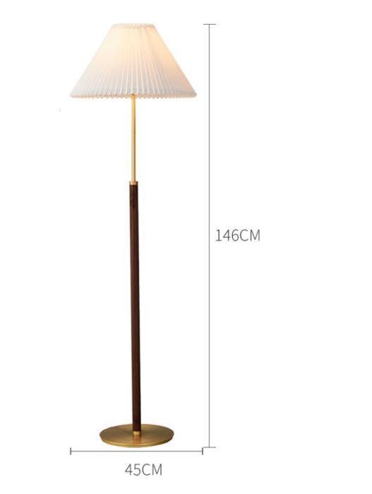 Copper Wood Cloth Floor Table Lamp.