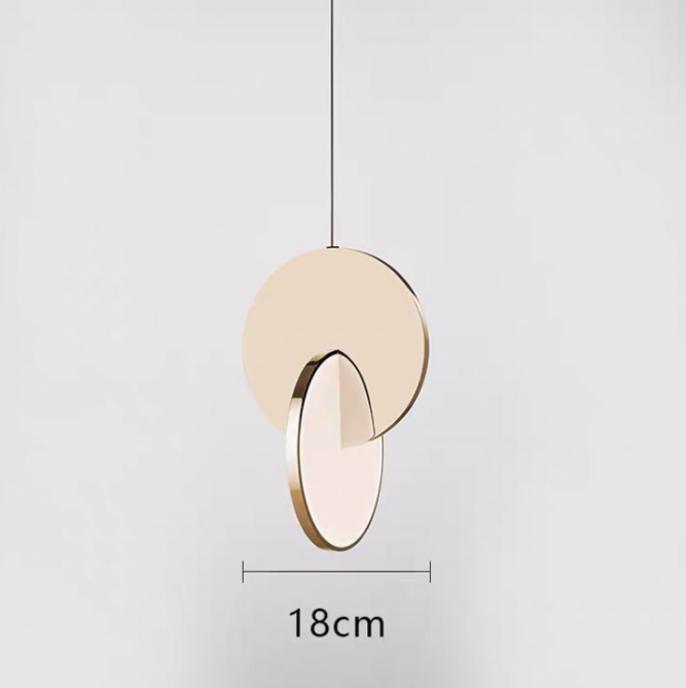 LED Twin Discs Modern Pendant Light.