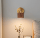 LED Retro Style Brass & Wood Wall Lamp.