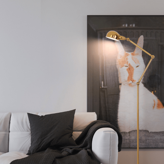 LED Retro Simple Design Golden/Black Floor Lamp - DWHOME