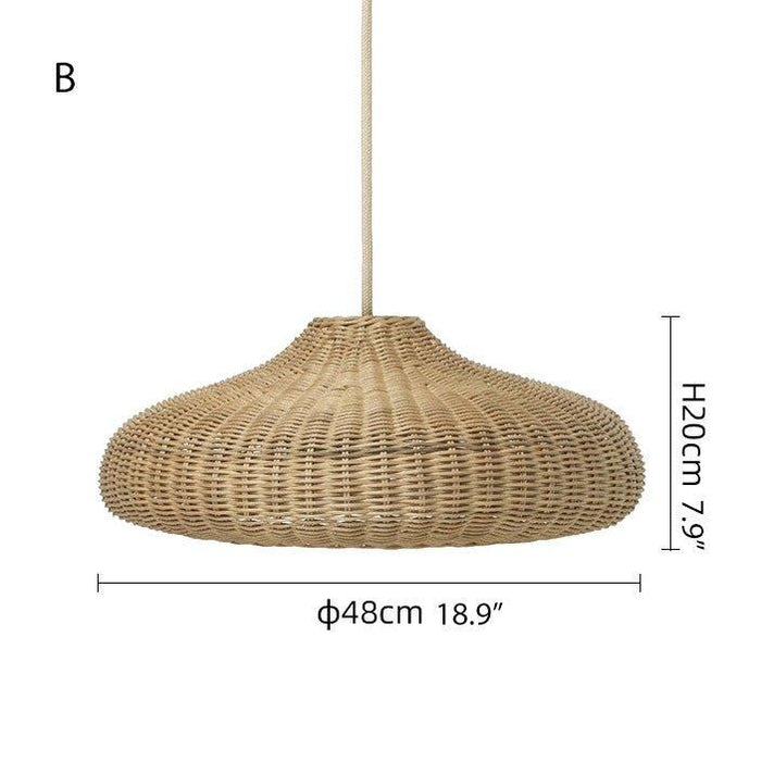 Finns Rattan bamboo weave pendant light.