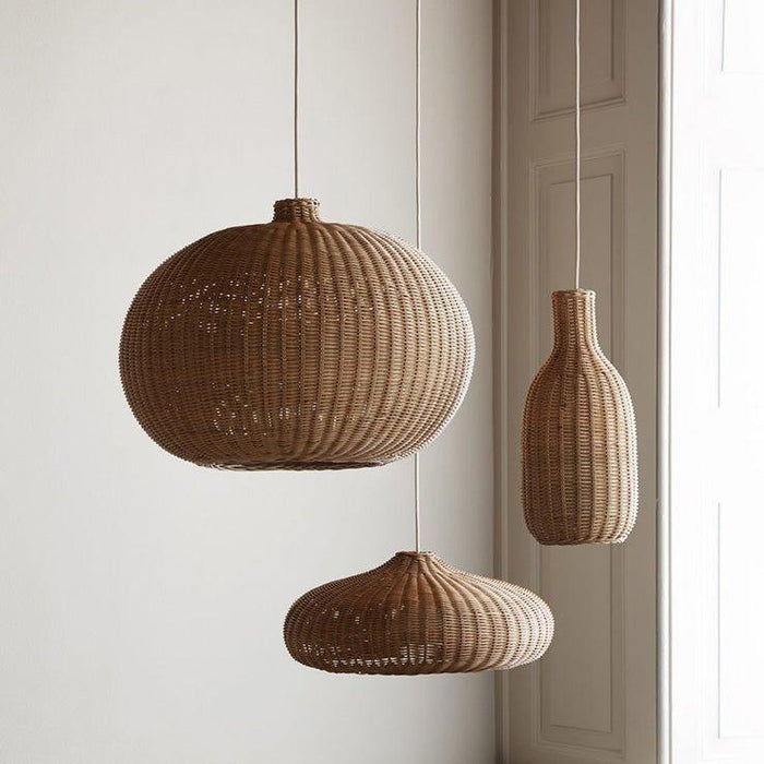 Finns Rattan bamboo weave pendant light.