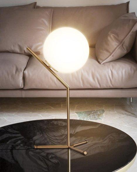 Fiske Metal Base Glass Globe Shade Table Lamp - DWHOME