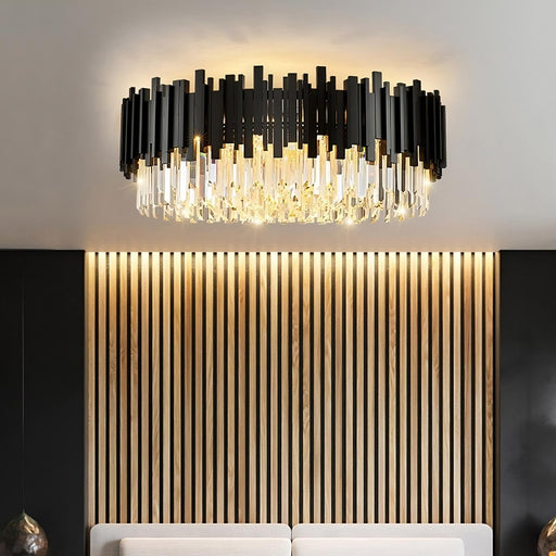 Gio Flush Mount Chandelier, Black.