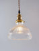 Fluted shell glass midcentury modern pendant light.