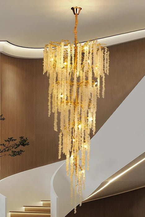 Albero Duplex Staircase Foyer Crystal Chandelier.