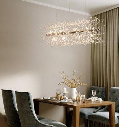 Francesca Contemporary Clear Crystal Chandelier.