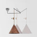 Geppetto Swing Arm Wooden Shade Ceiling Light / Pendant Light.