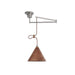 Geppetto Swing Arm Wooden Shade Ceiling Light / Pendant Light.