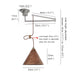 Geppetto Swing Arm Wooden Shade Ceiling Light / Pendant Light.