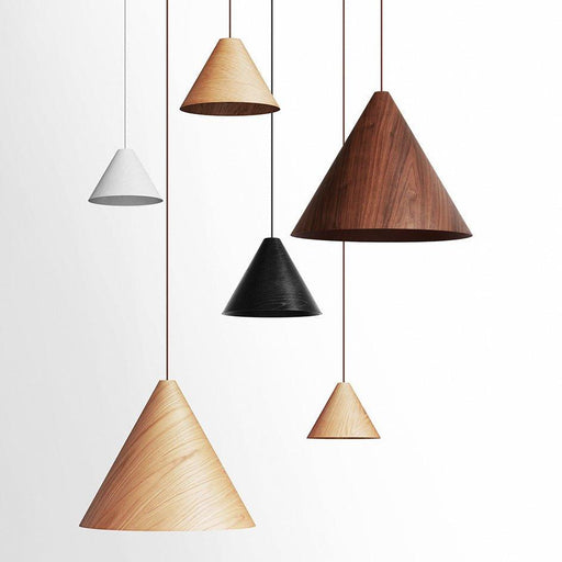 Geppetto Wooden Cone Pendant Light.