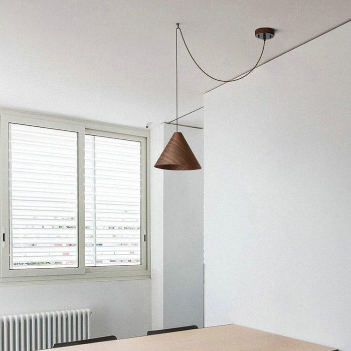 Geppetto Wooden Cone Pendant Light.