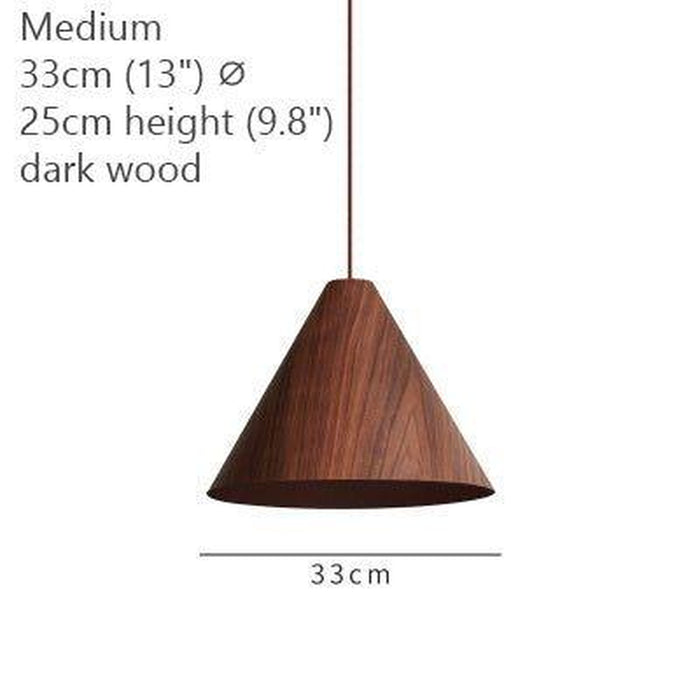 Geppetto Wooden Cone Pendant Light-DWHOME
