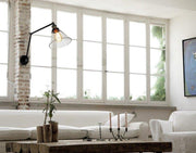 Glass Cone Shade Wall Light. Industrial Retro Styled Bedside Light.-DWHOME