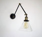 Glass Cone Shade Wall Light. Industrial Retro Styled Bedside Light..