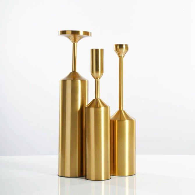 Gold Plated Candle Holder Set - DWHOME