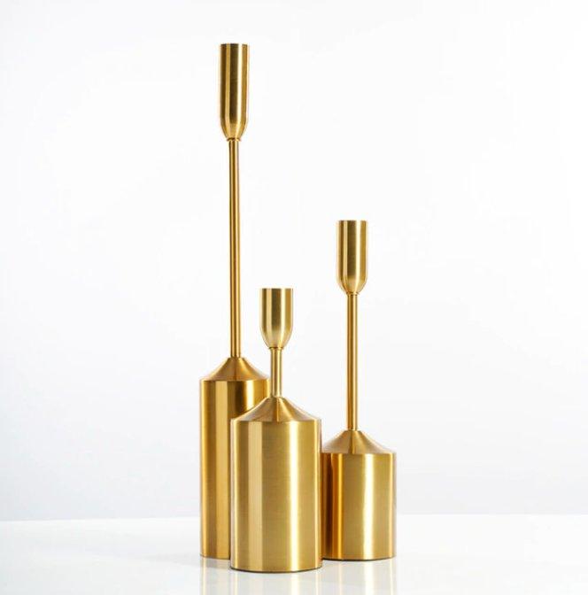 Gold Plated Candle Holder Set - DWHOME