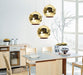 Gold shade mirror ball pendant Light.