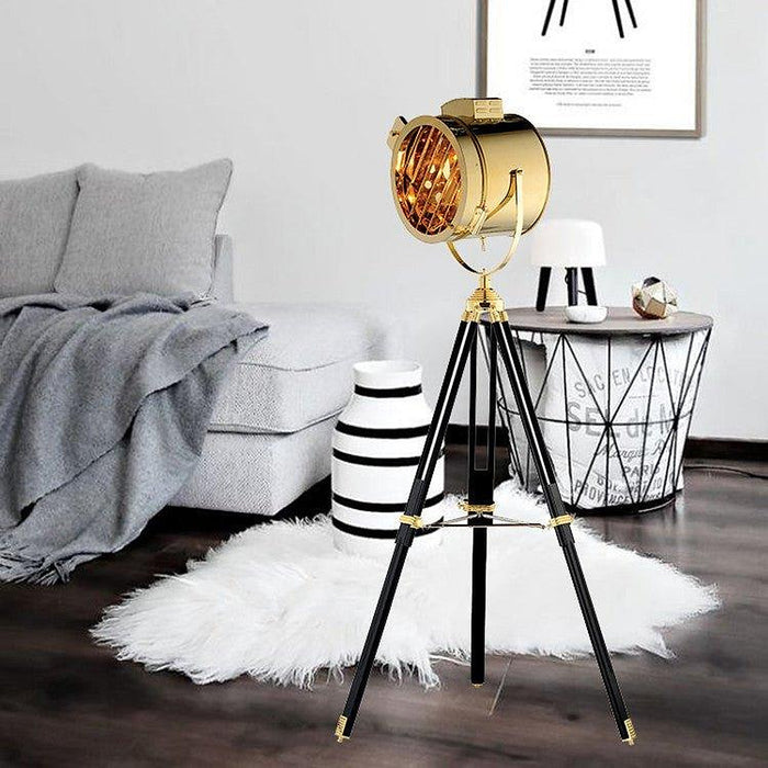 Gold Tripod Vintage Floor Lamp-DWHOME