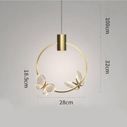 Golden Crystal Butterfly Pendant Light-DWHOME