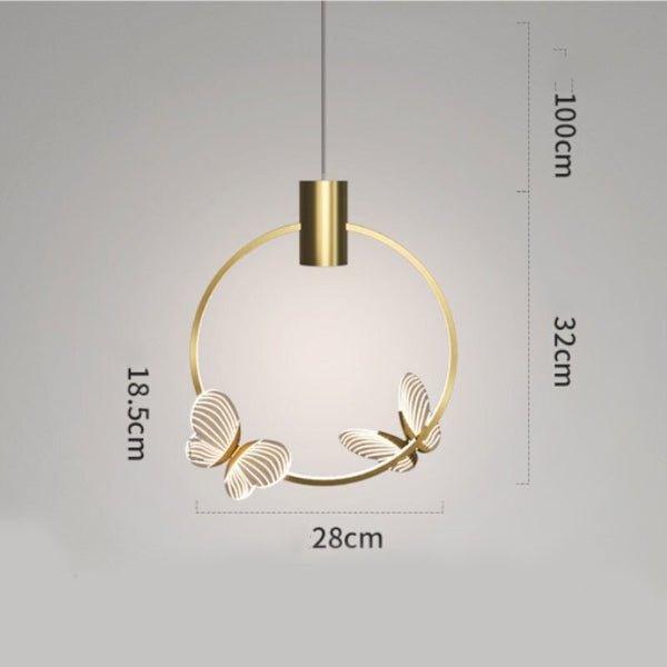 Golden Crystal Butterfly Pendant Light.