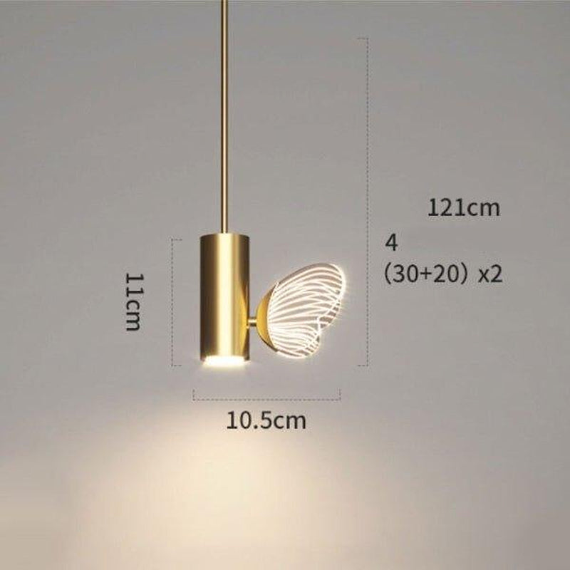 Golden Crystal Butterfly Pendant Light-DWHOME