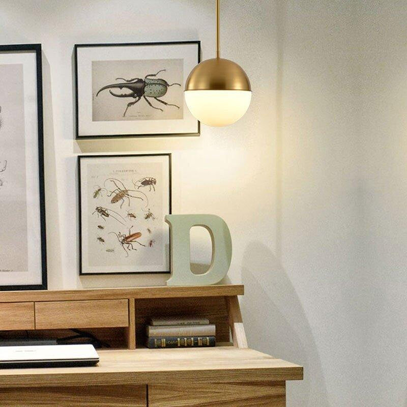 Golden Glass Ball Pendant Light-DWHOME