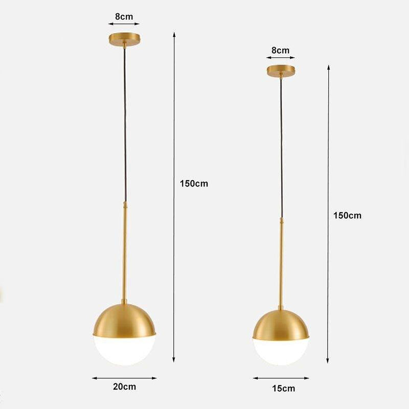 Golden Glass Ball Pendant Light-DWHOME