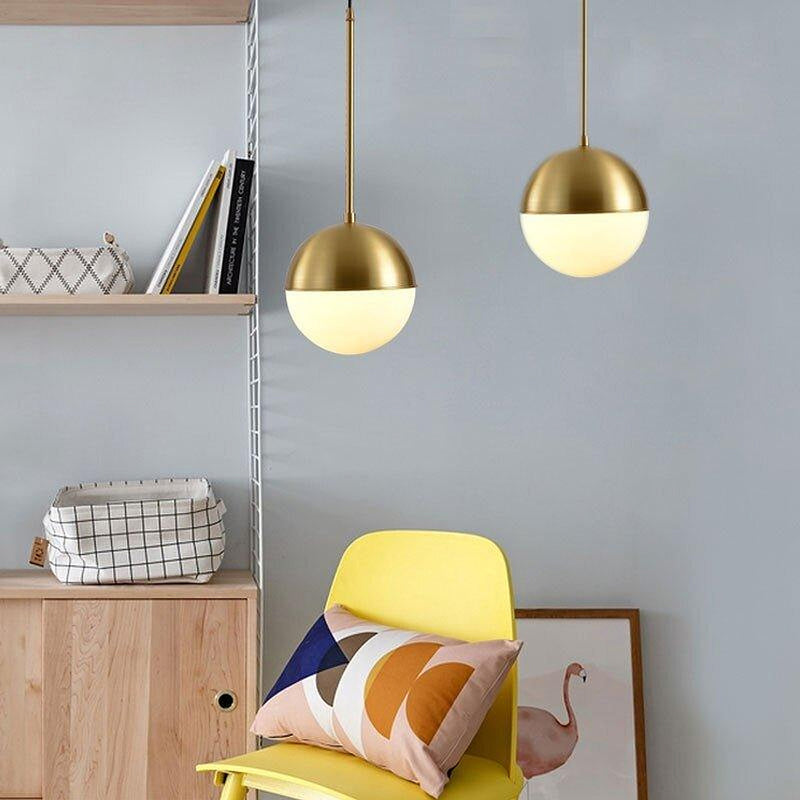 Golden Glass Ball Pendant Light-DWHOME