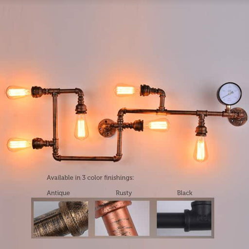 Gostavo Industrial Pipe Wall Lamp.