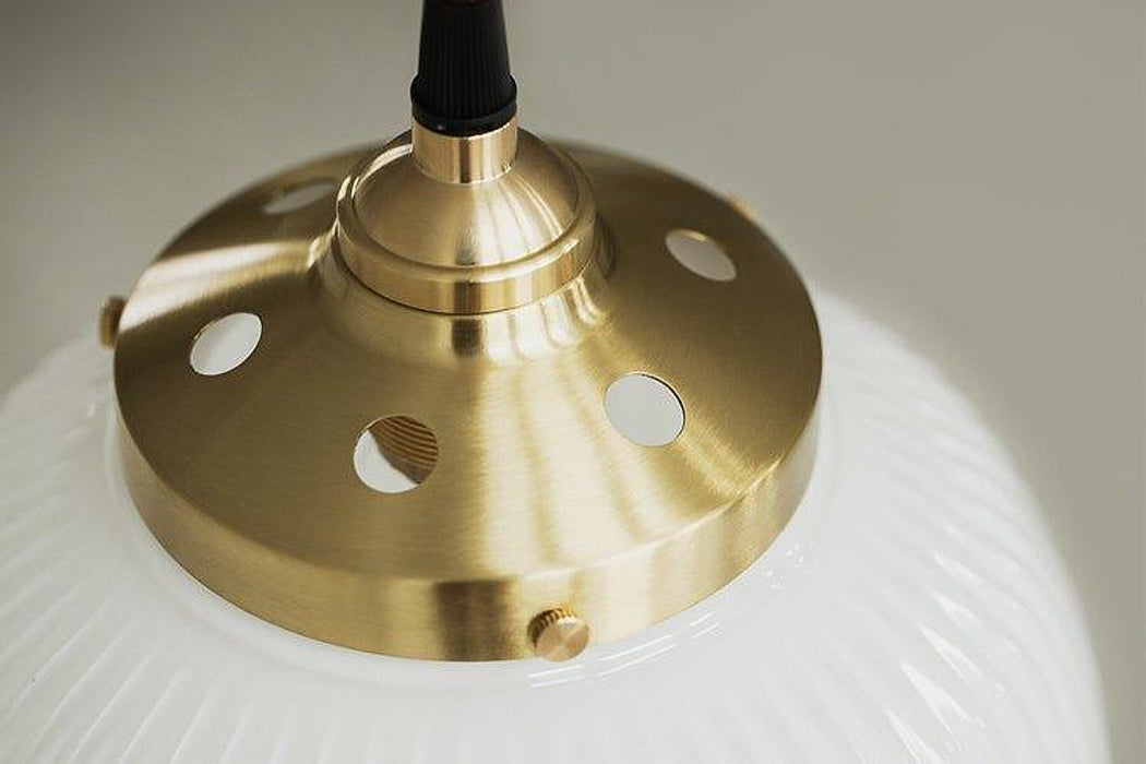 Greta fluted frosted glass mid century modern pendant light-DWHOME