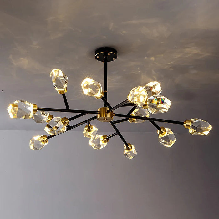 Diamante Crystal Branch Chandelier, Black-DWHOME