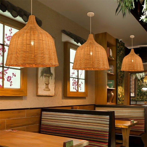 Handmade Japanese Style Bamboo Pendant Lamps.