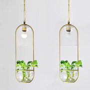 Hanging Plant Vase Brass Pendant Light-DWHOME