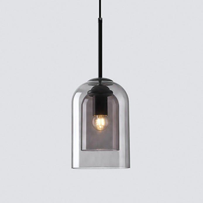 Harper Double Glass Shade Modern Minimalist Pendant Light.