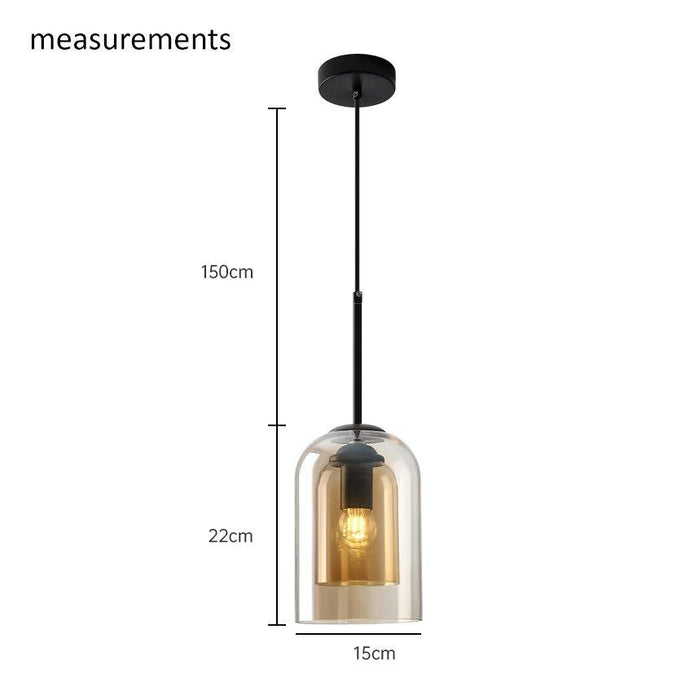 Harper Double Glass Shade Modern Minimalist Pendant Light.