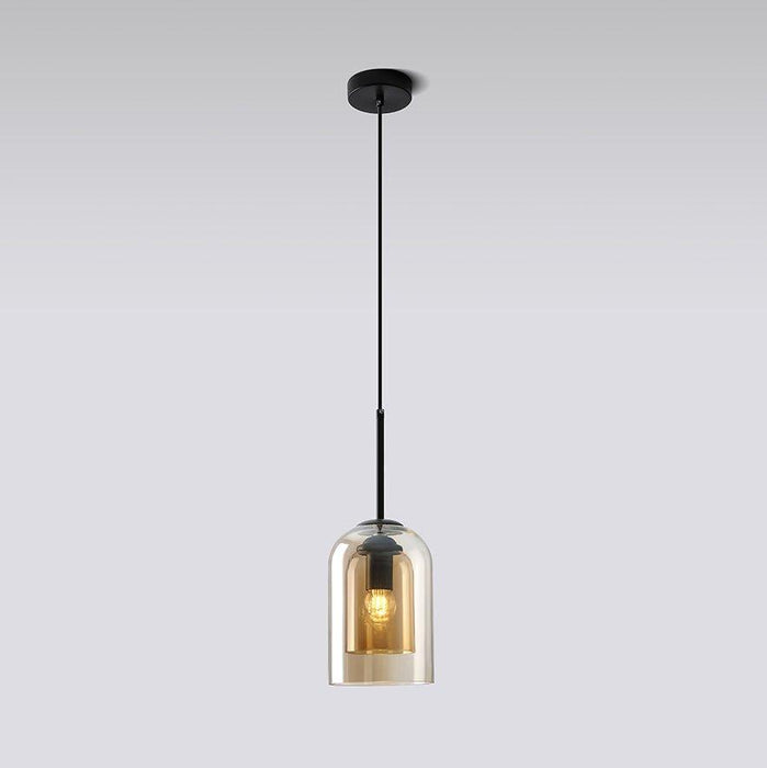 Harper Double Glass Shade Modern Minimalist Pendant Light.