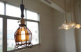 Hectar Industrial Loft Pendant Light With Wooden Handle.