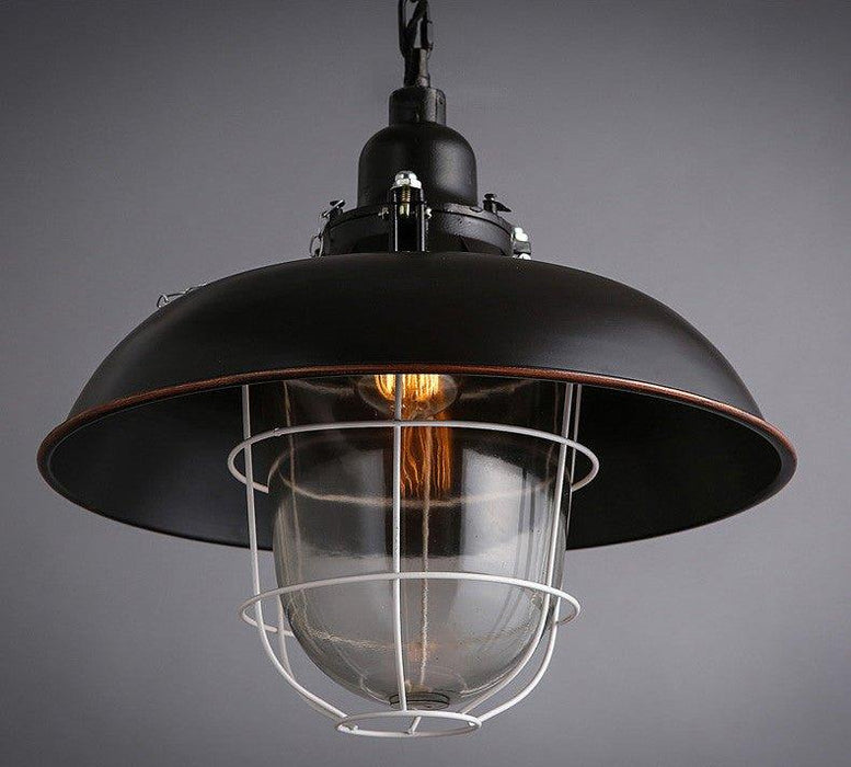 Helmut Glass Shade Industrial Pendant Light (short).