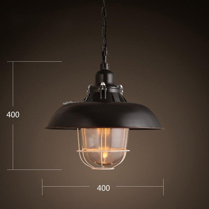 Helmut Glass Shade Industrial Pendant Light (short).