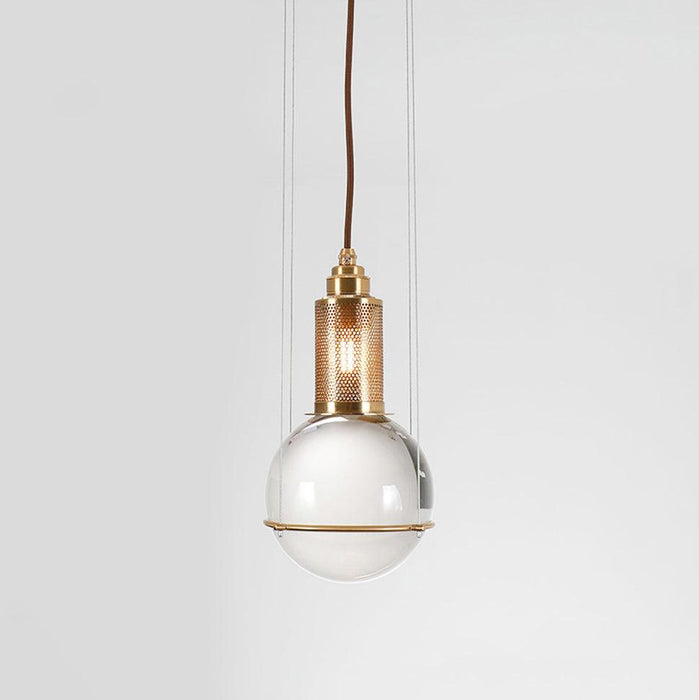 Opal round glass sphere midcentury pendant Light.