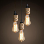 Hooked Brass 3 Bulb Cluster Pendant Light-DWHOME